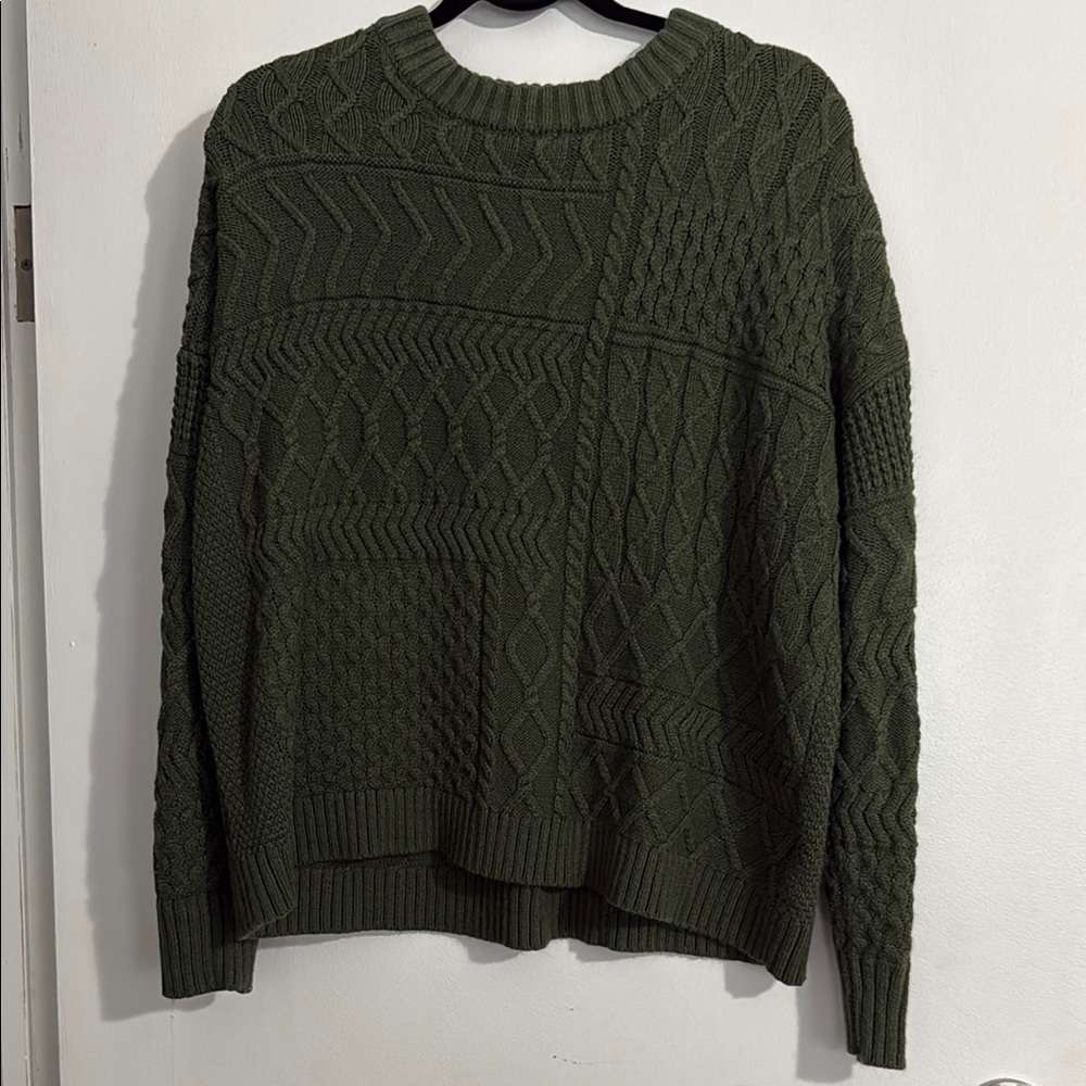 Men's Green Cable Knit Sweater